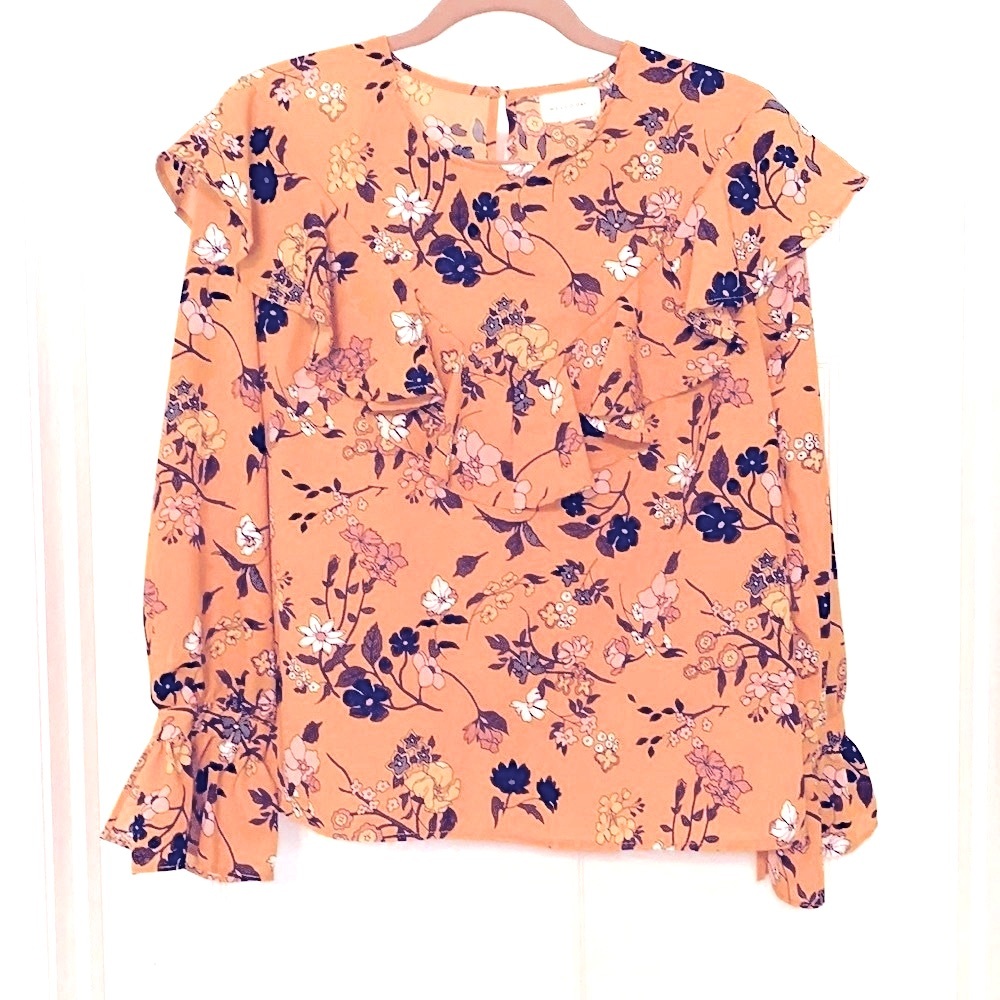 MELLODAY Ruffle Yoke Blouse